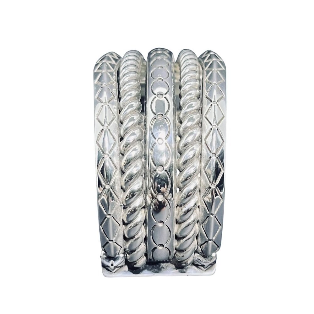 Brighton Tropic Heart Silver Tone Hinged Cuff Bracelet (5931) - Picture 6 of 7